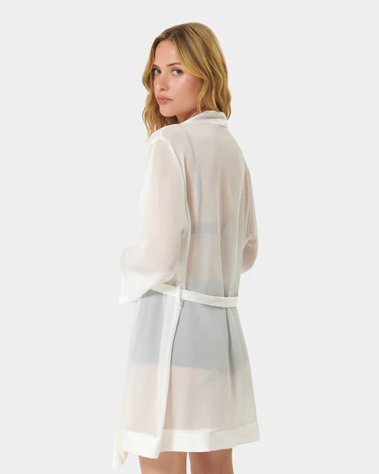 Bluebella Chiffon Kimono - Ivory - Silk Mesh Robe - Luxury Lingerie, Sexy Lingerie - Avec Amour Online Boutique