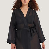 Bluebella Chiffon Kimono (Black) | Avec Amour Lingerie