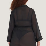 Bluebella Chiffon Kimono (Black) | Avec Amour Lingerie