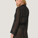 Bluebella Chiffon Kimono (Black) | Avec Amour Lingerie
