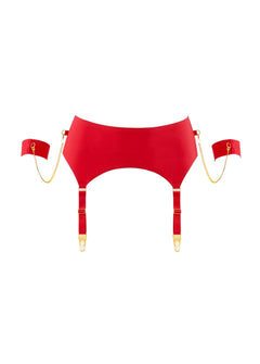 Tapage Nocturne Garter Belt with Bands (Red)