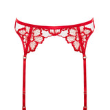 Bluebella CATALINA Suspender (Tomato Red/Sheer) | Avec Amour Sexy Lingerie