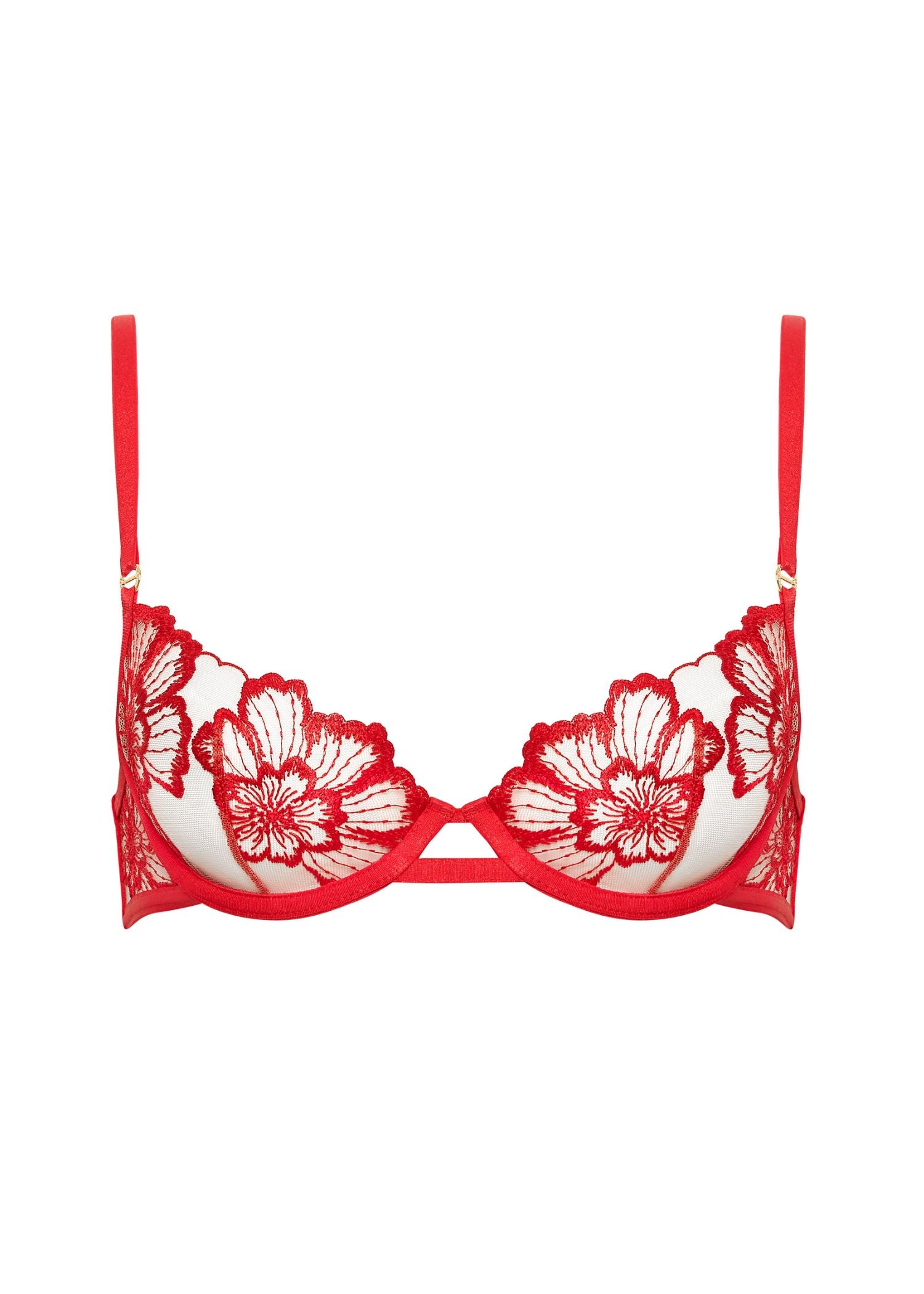 Bluebella CATALINA Wired Bra (Tomato Red/Sheer) | Avec Amour Sexy Lingerie