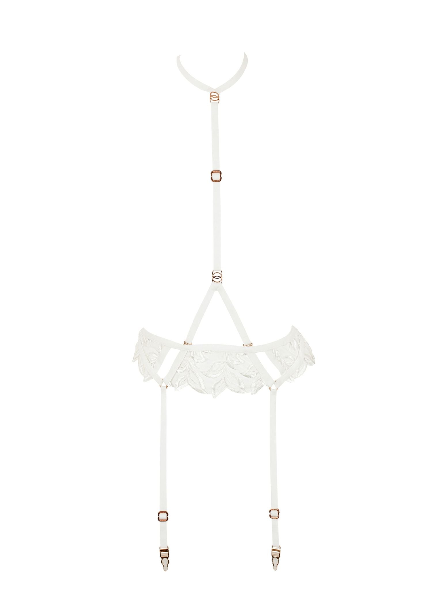 Bluebella ISADORA Suspender Harness (White) | Avec Amour Sexy Lingerie