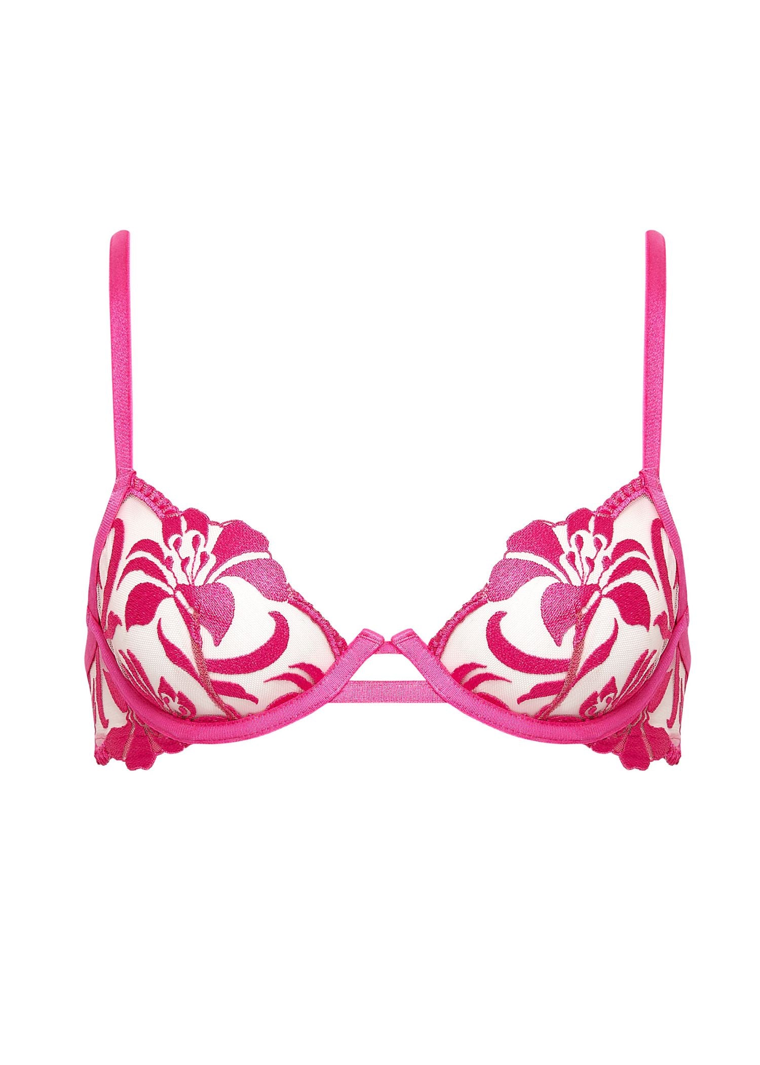 Bluebella LEONORA Wired Bra (Fuchsia Pink/Sheer) | Avec Amour Sexy Lingerie