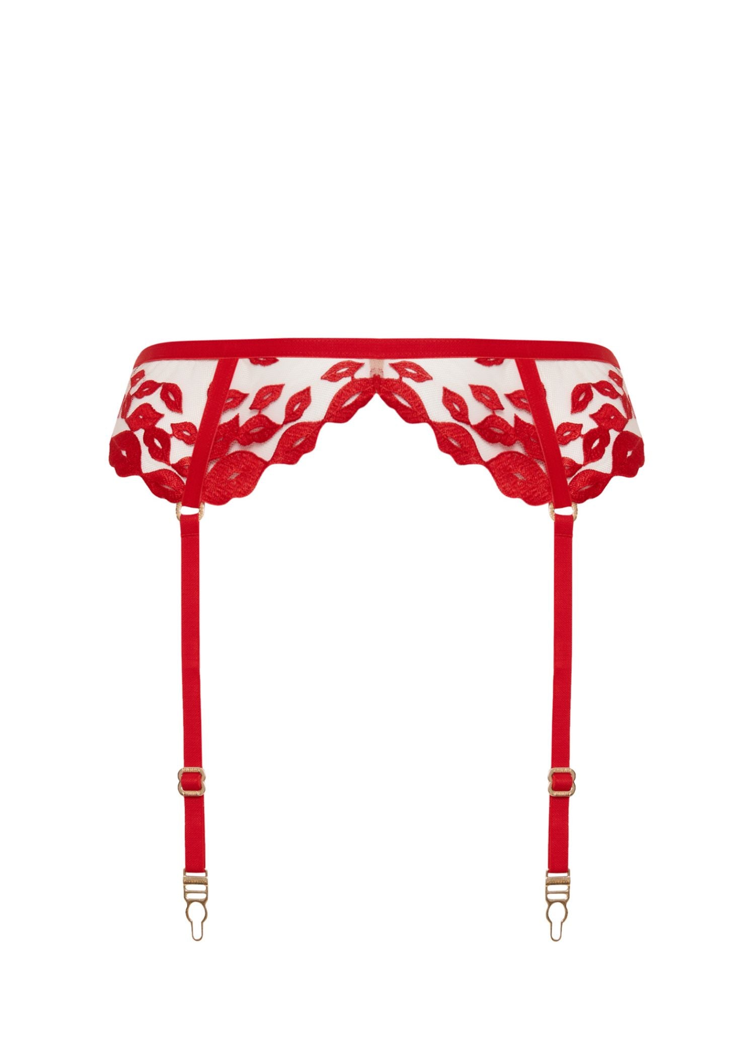 Bluebella MARIAN Suspender (Tomato Red/Sheer) | Avec Amour Sexy Lingerie