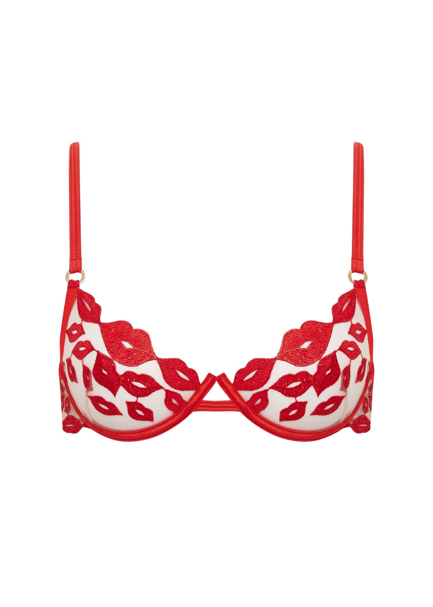 Bluebella MARIAN Wired Bra (Tomato Red/Sheer) | Avec Amour Sexy Lingerie