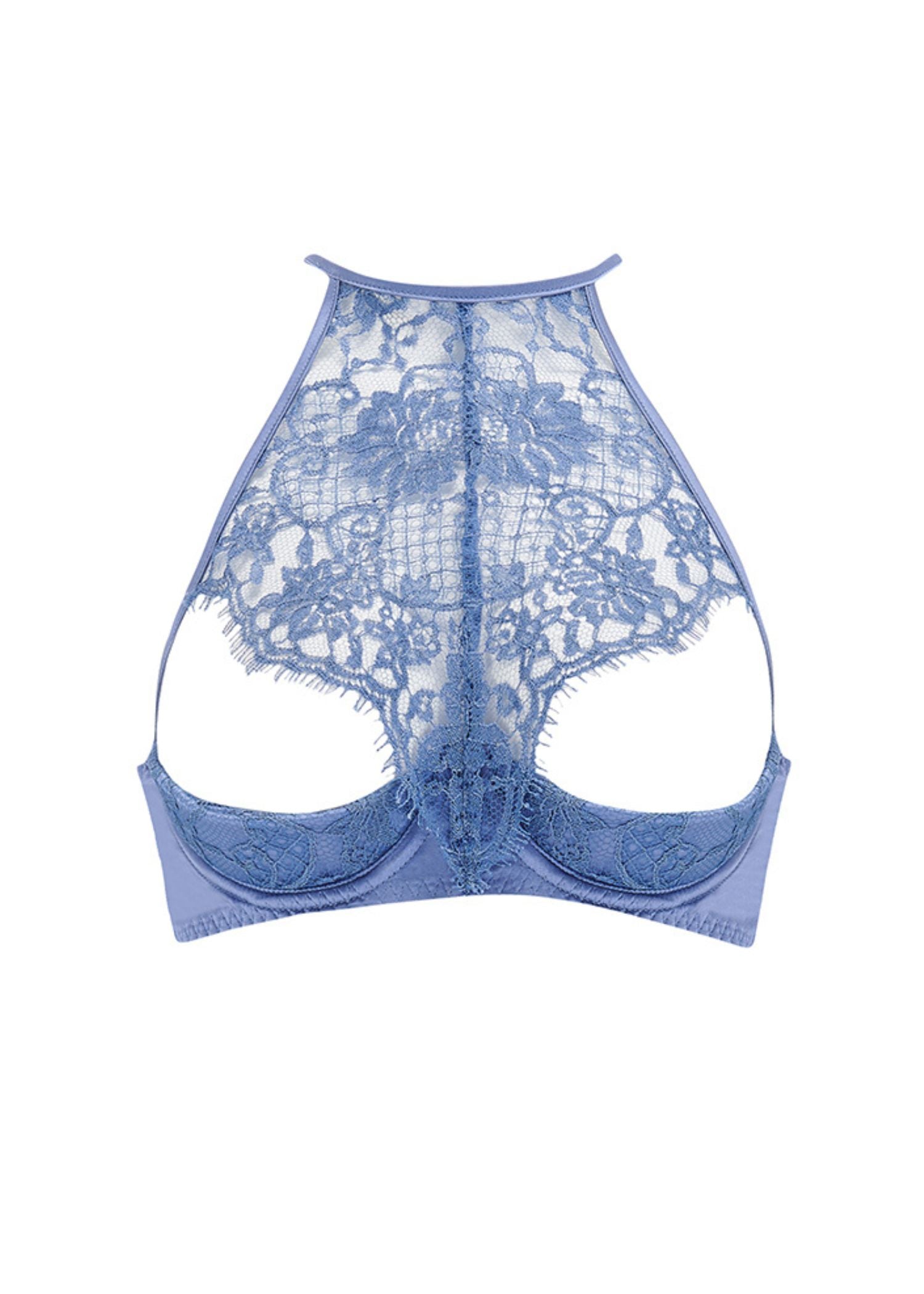 Coco de Mer HERA Quarter Cup Bra (Steel Blue) | Avec Amour Sexy Lingerie