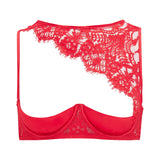 Coco de Mer MARELLA Asymmetric Quarter Cup Bra (Red) | Avec Amour Sexy Lingerie