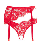 Coco de Mer Open Suspender Knicker (Red) | Avec Amour Sexy Lingerie