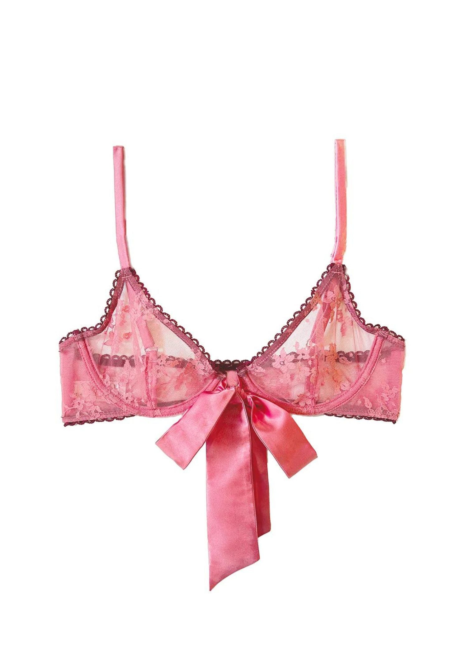 Fleur Du Mal Untie Me Demi Bra (Pink Cadillac) | Avec Amour Lingerie Fleur Du Mal Untie Me Demi Bra (Pink Cadillac) | Avec Amour Lingerie