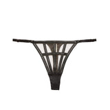 Fleur Du Mal Vegan Leather Caged Thong (Black) | Avec Amour Sexy Lingerie