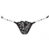 Lucky Cheeks BLACK HOLLYHOCK Luxury G-String (Black) | Avec Amour Sexy Lingerie