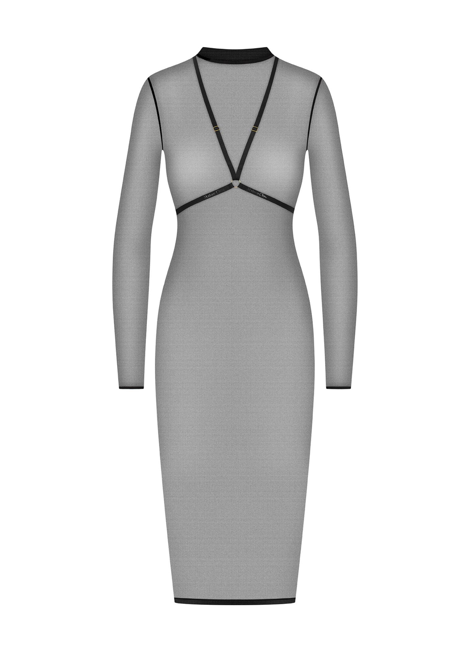 Maison Close CORPS A CORPS Midi Dress with Harness (Black) | Avec Amour Sexy Lingerie
