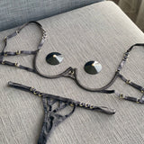 Crystal Nipple Cover (Black/Gold)