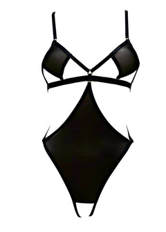 AVAM Lingerie - Diamond Open Cup Crotchless Bodysuit | Avec Amour Lingerie