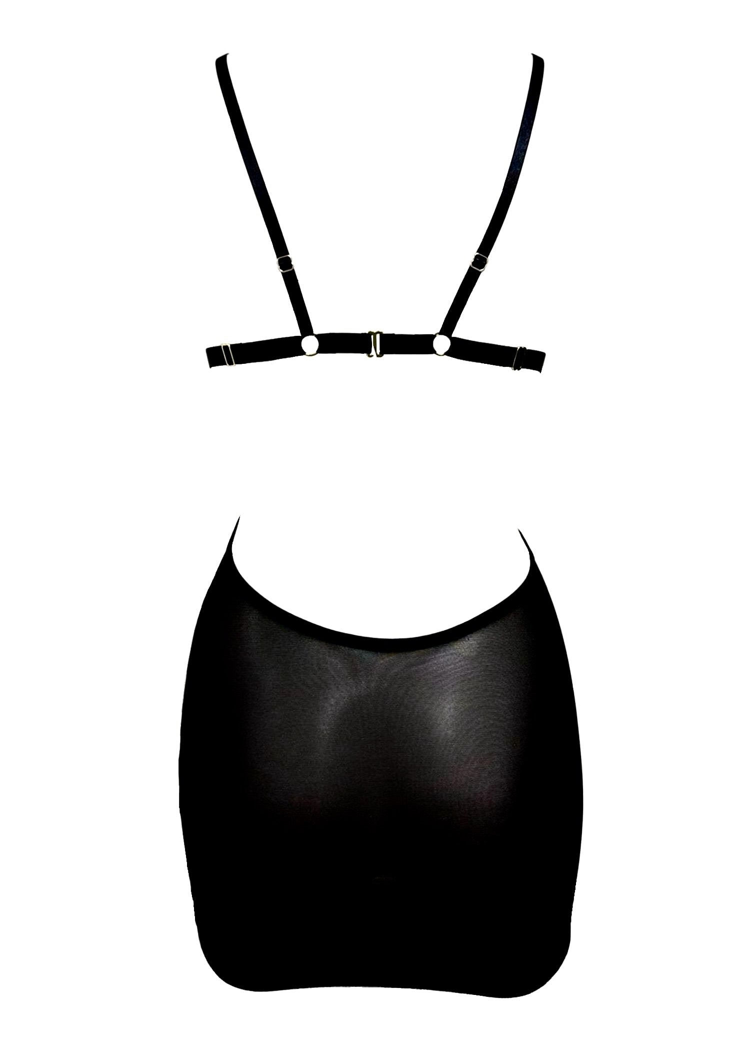 AVAM Diamond Bra & Skirt Attachment Set (Black) | Avec Amour Lingerie
