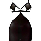 SHEER Diamond Bra & Detachable Skirt (Black)