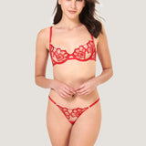 Bluebella CATALINA Wired Bra (Tomato Red/Sheer) | Avec Amour Sexy Lingerie