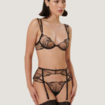 Bluebella MARABEL Suspender (Black/Sheer) | Avec Amour Sexy Lingerie
