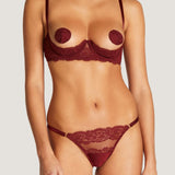 Coco de Mer SERAPHINE Open Knicker (Mahogany) | Avec Amour Sexy Lingerie