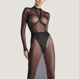 Maison Close CORPS A CORPS Midi Dress with Harness (Black) | Avec Amour Sexy Lingerie
