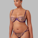 Bluebella Beatrix Thong (Purple) | Avec Amour Lingerie