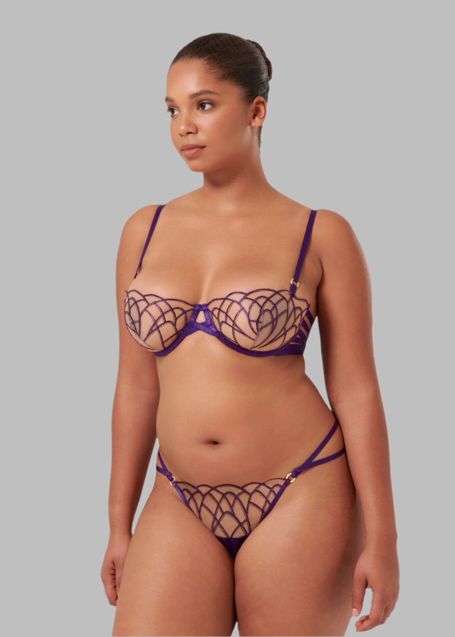 Bluebella Beatrix Thong (Purple) | Avec Amour Lingerie