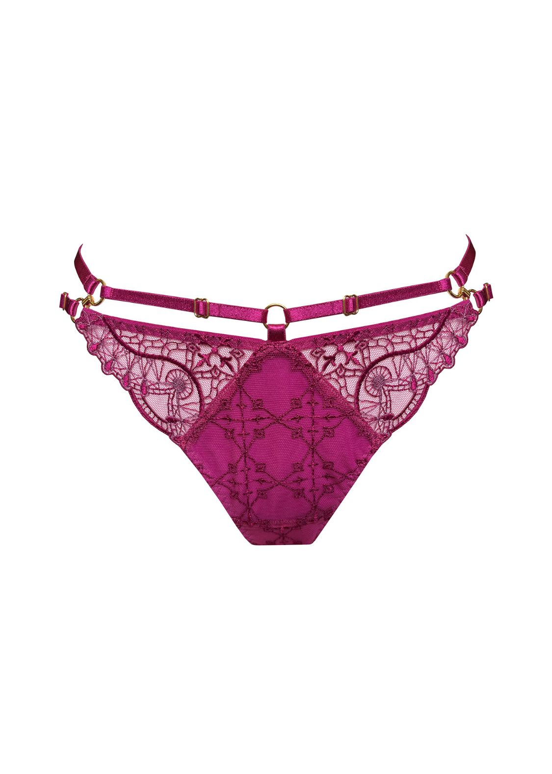 Satin String Bikini Panty - Magenta / Hot Pink