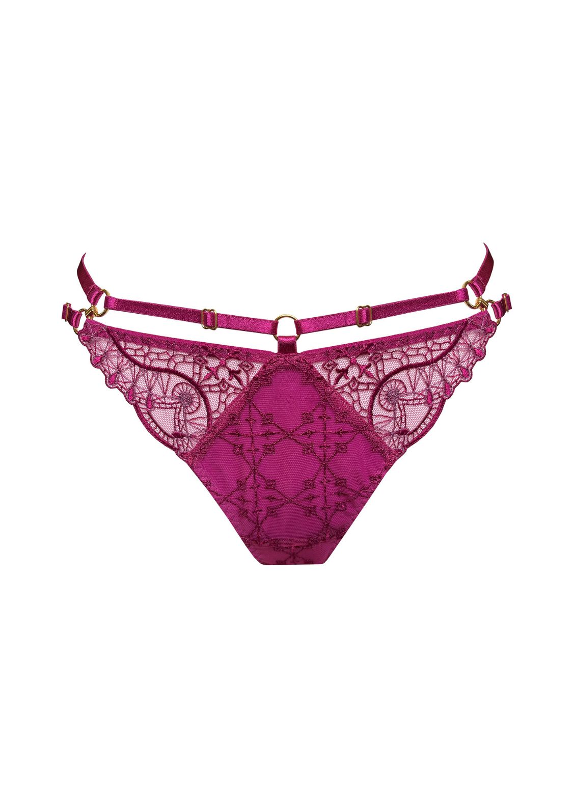 Bordelle MARI - Open Back Panty (Magenta)| Avec Amour Sexy Lingerie