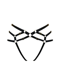 Bordelle VERO Harness Brief (Black)| Avec Amour Sexy Lingerie