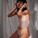 Bluebella ELSA Diamond Lattice Cami (Silver/Clear) | Avec Amour Sexy Lingerie