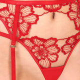 Bluebella CATALINA Suspender (Tomato Red/Sheer) | Avec Amour Sexy Lingerie