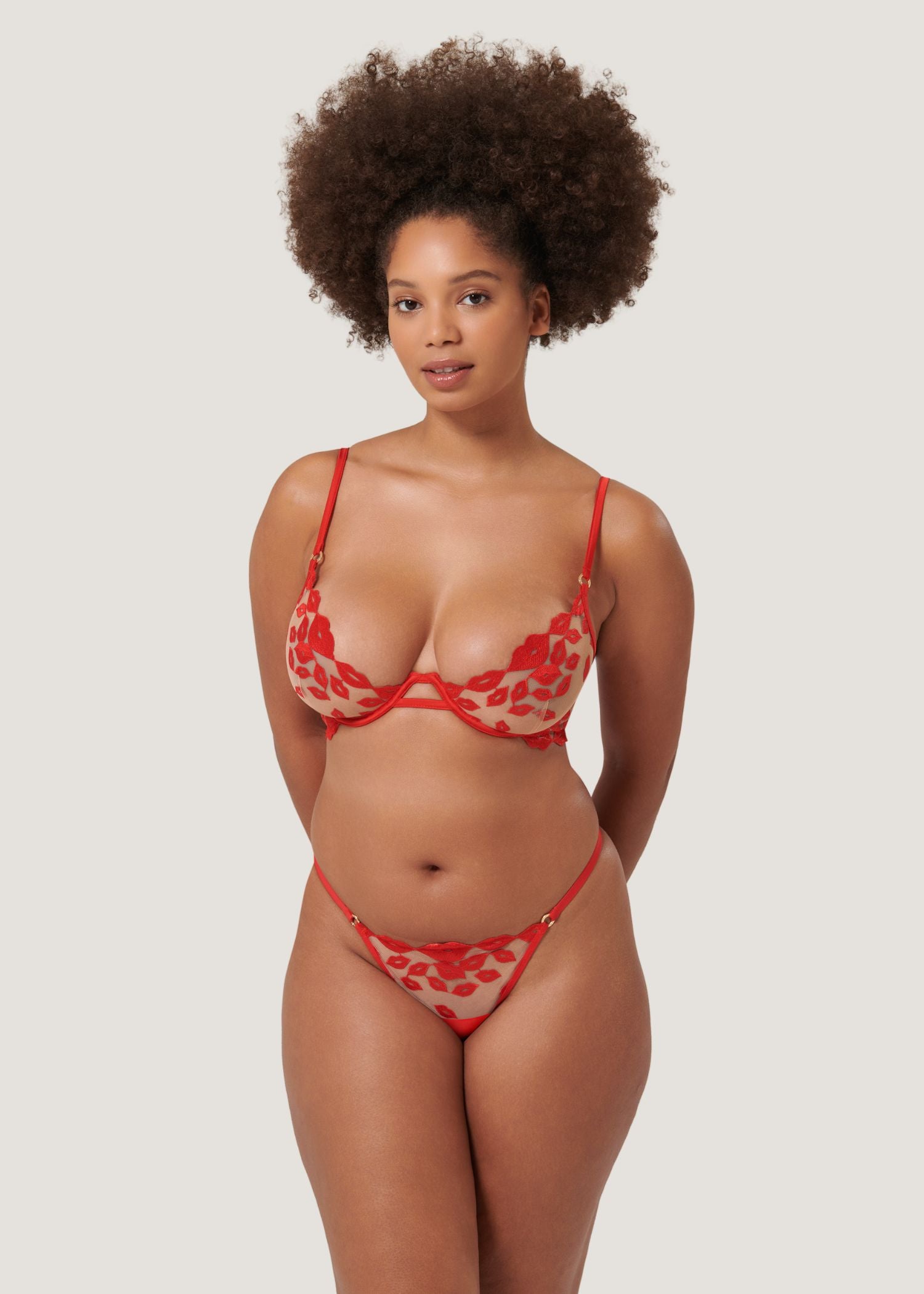 Bluebella MARIAN Thong (Tomato Red/Sheer) | Avec Amour Sexy Lingerie