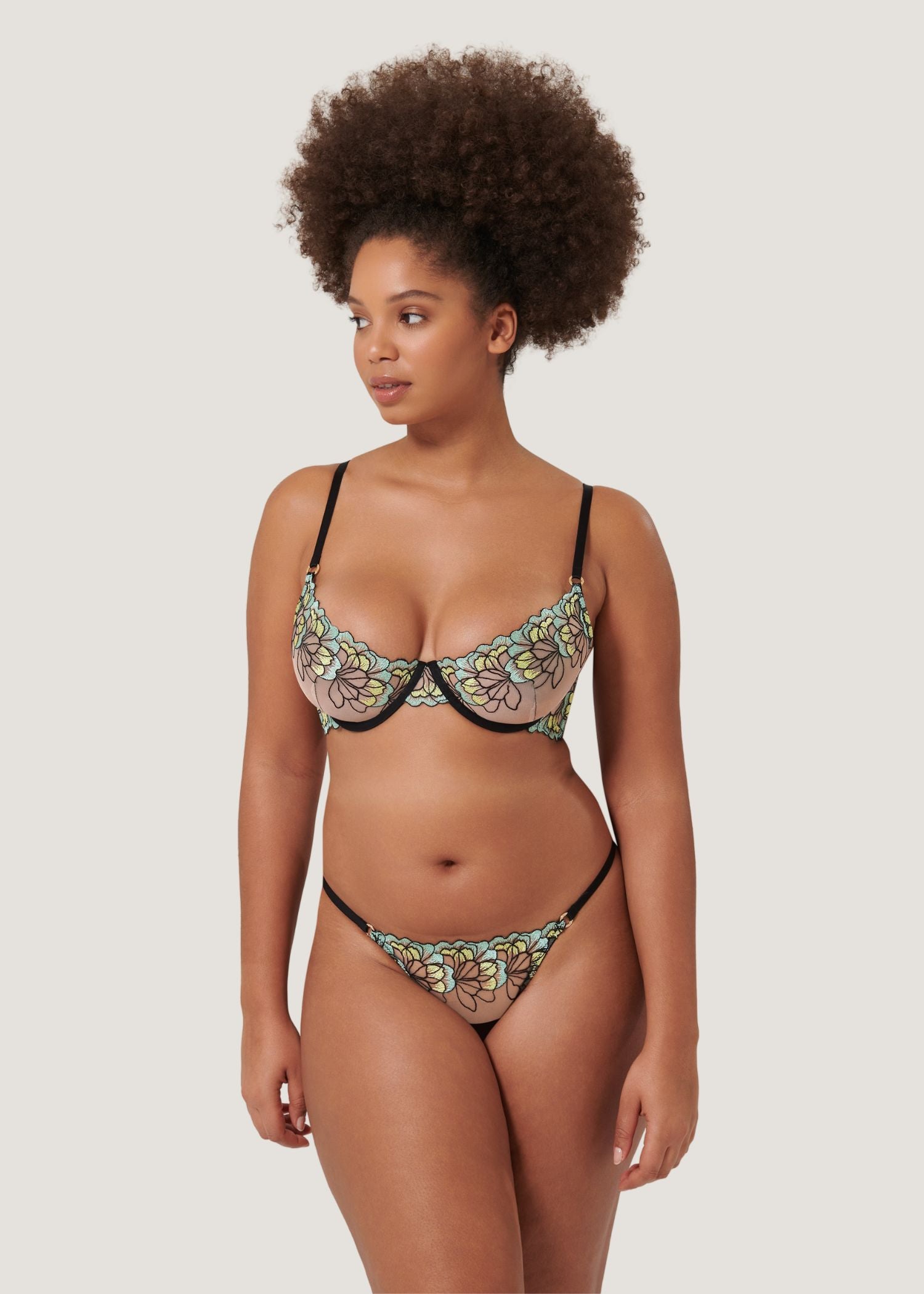 Bluebella SERENA Wired Bra (Mint/Lemon/Black) | Avec Amour Sexy Lingerie