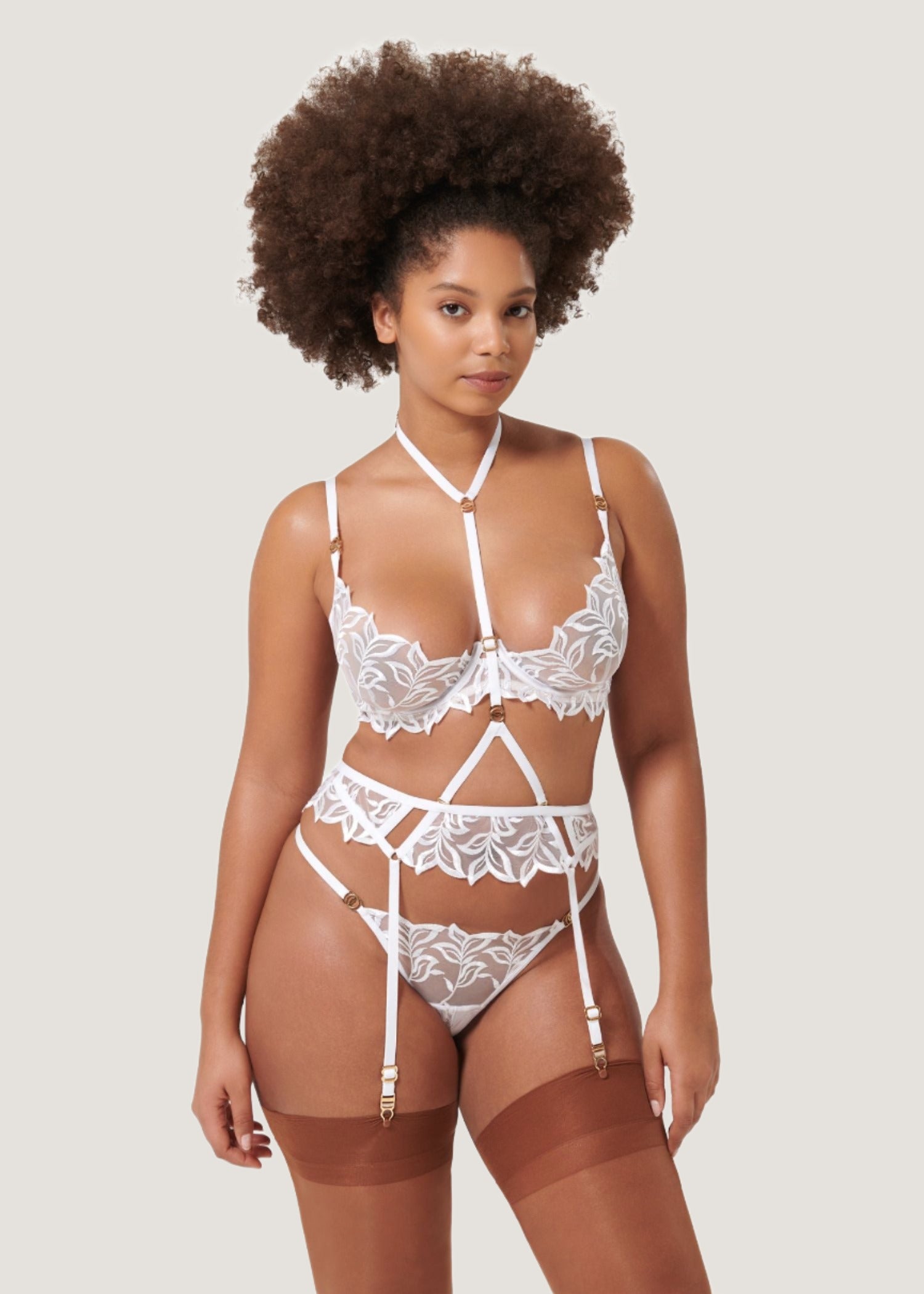 Bluebella ISADORA Suspender Harness (White) | Avec Amour Sexy Lingerie