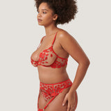 Bluebella MARIAN Suspender (Tomato Red/Sheer) | Avec Amour Sexy Lingerie