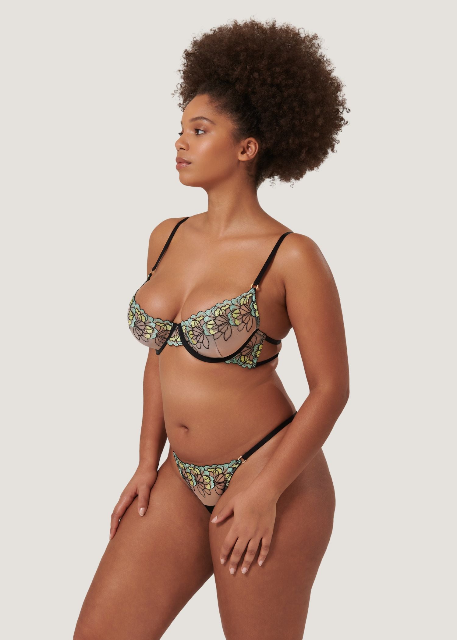 Bluebella SERENA Wired Bra (Mint/Lemon/Black) | Avec Amour Sexy Lingerie