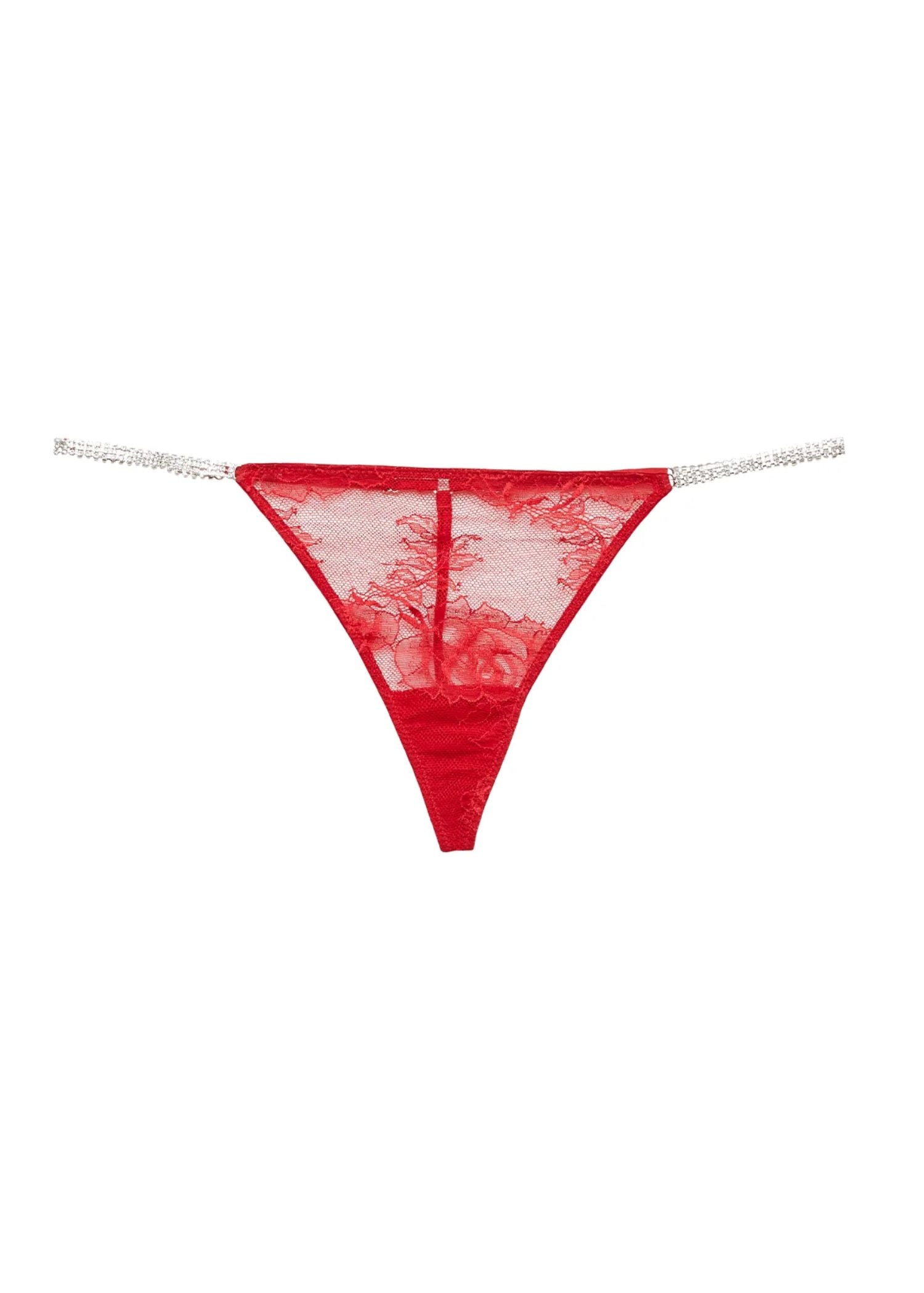 Fleur du Mal - Crystal Bouquet Lace Thong (Rouge) | Avec Amour Lingerie