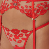 Bluebella MARIAN Suspender (Tomato Red/Sheer) | Avec Amour Sexy Lingerie