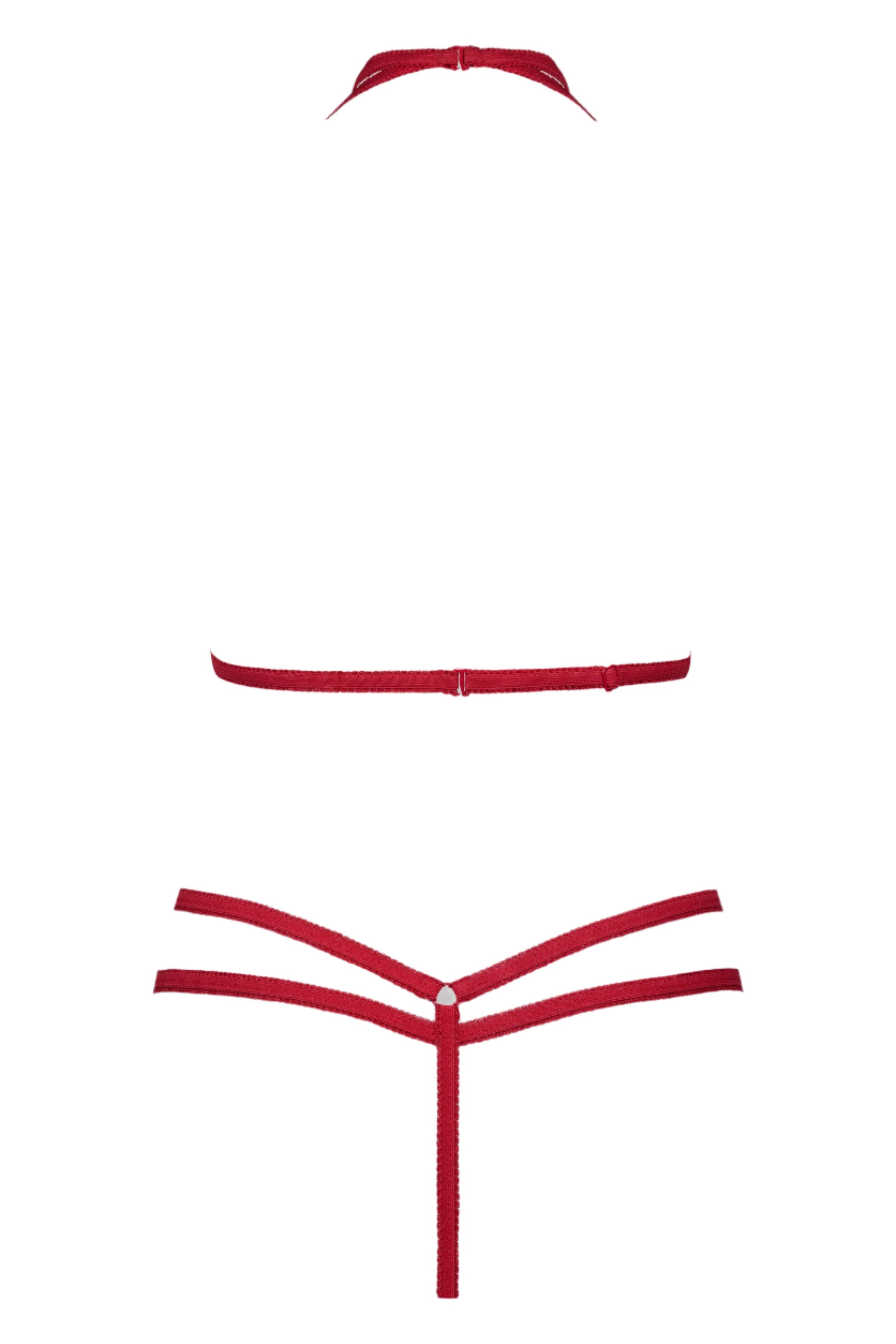 Maison Close Le Petit Secret (Red) Harness and Thong Set | Avec Amour Lingerie