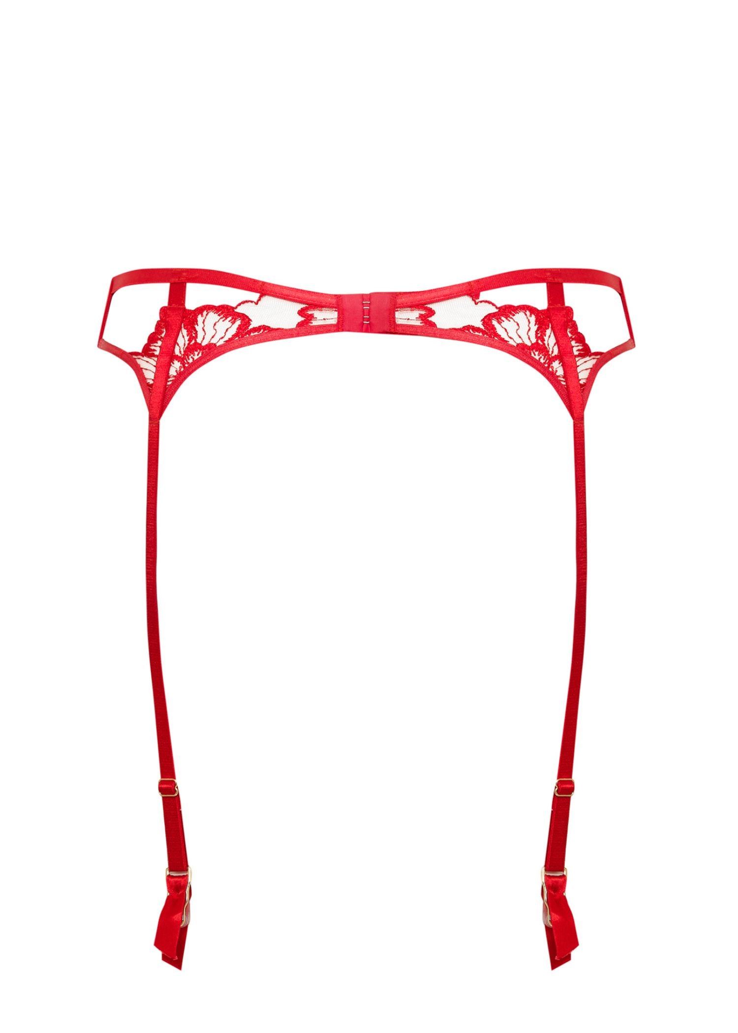 Bluebella CATALINA Suspender (Tomato Red/Sheer) | Avec Amour Sexy Lingerie