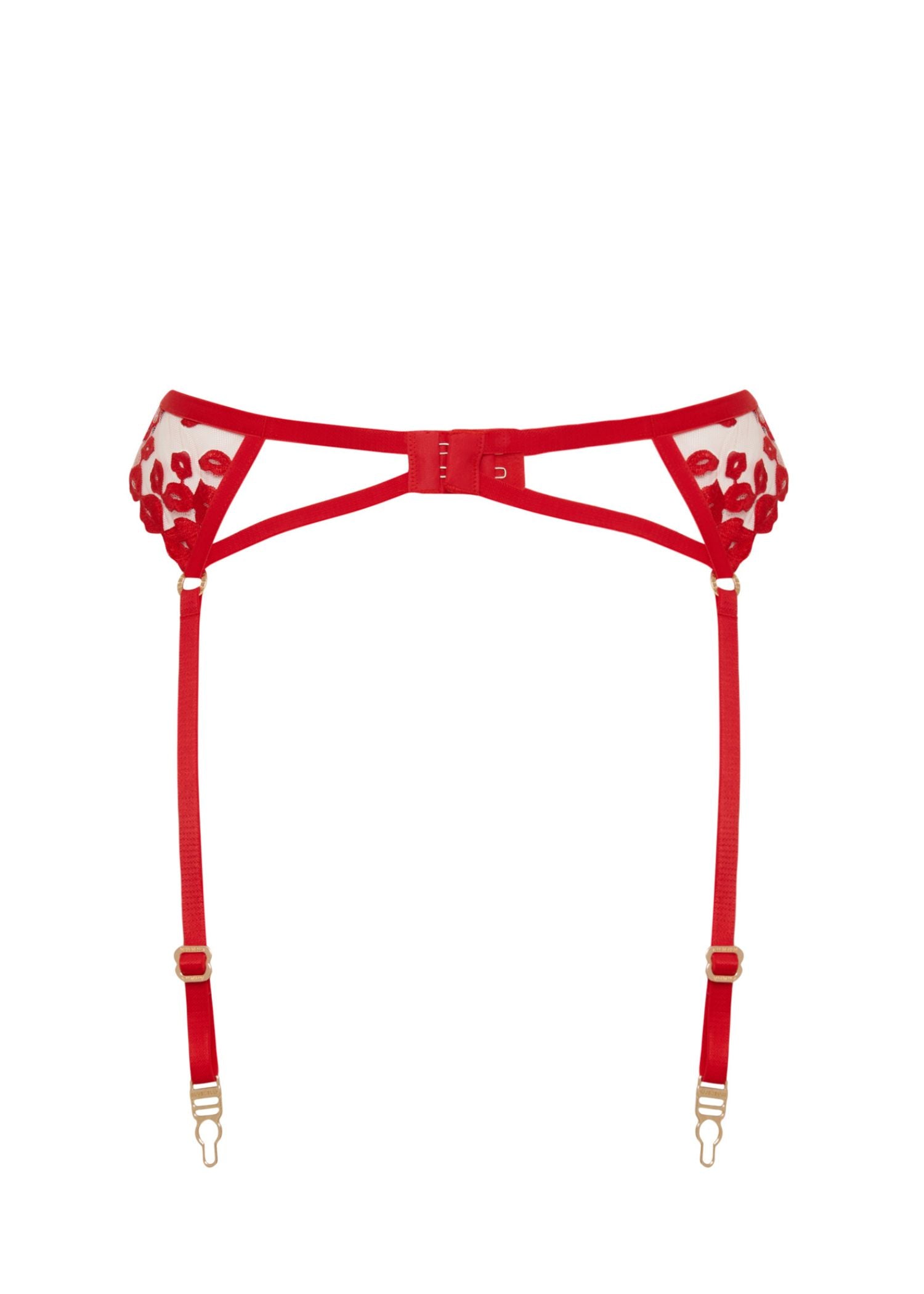 Bluebella MARIAN Suspender (Tomato Red/Sheer) | Avec Amour Sexy Lingerie
