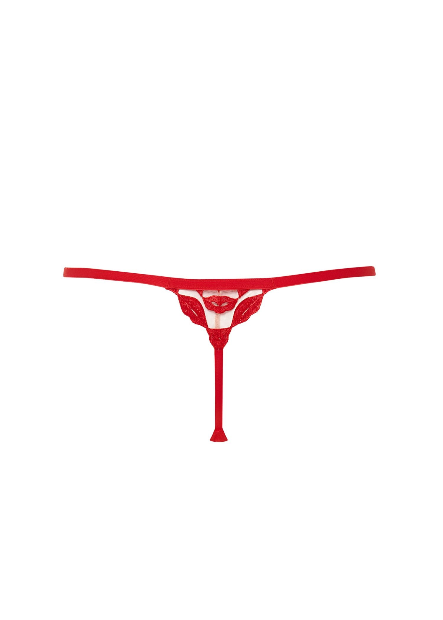 Bluebella MARIAN Thong (Tomato Red/Sheer) | Avec Amour Sexy Lingerie