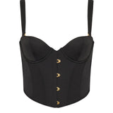 BLUEBELLA - JEAN Luxury Satin Corset Black | Avec Amour