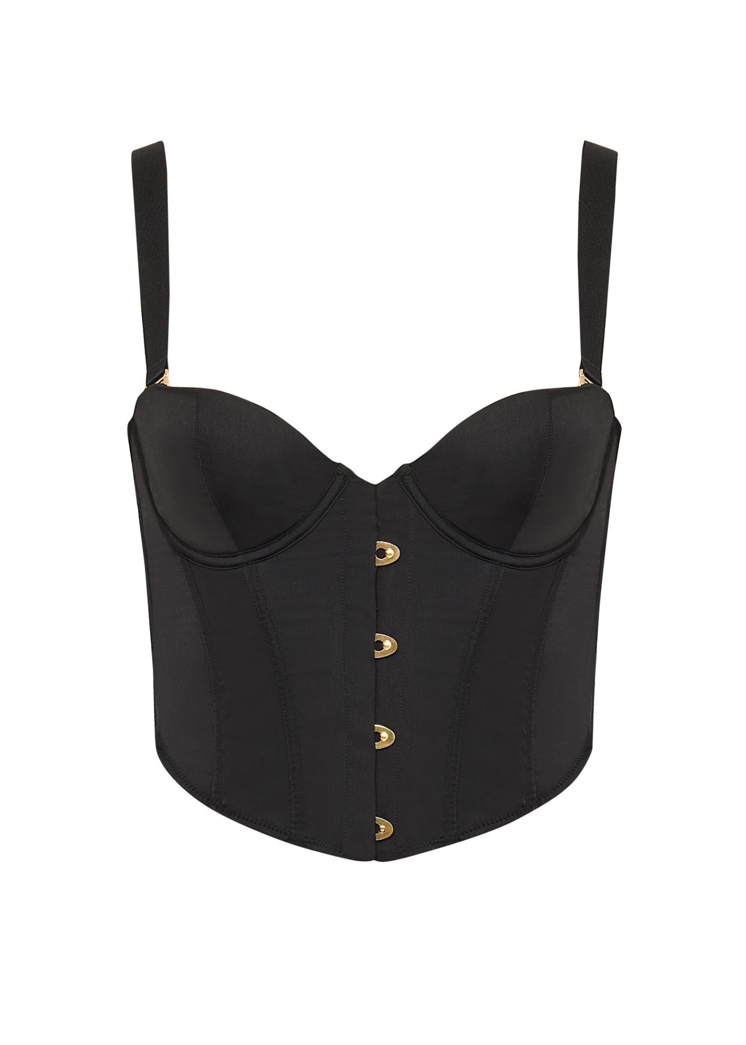 BLUEBELLA - JEAN Luxury Satin Corset Black | Avec Amour