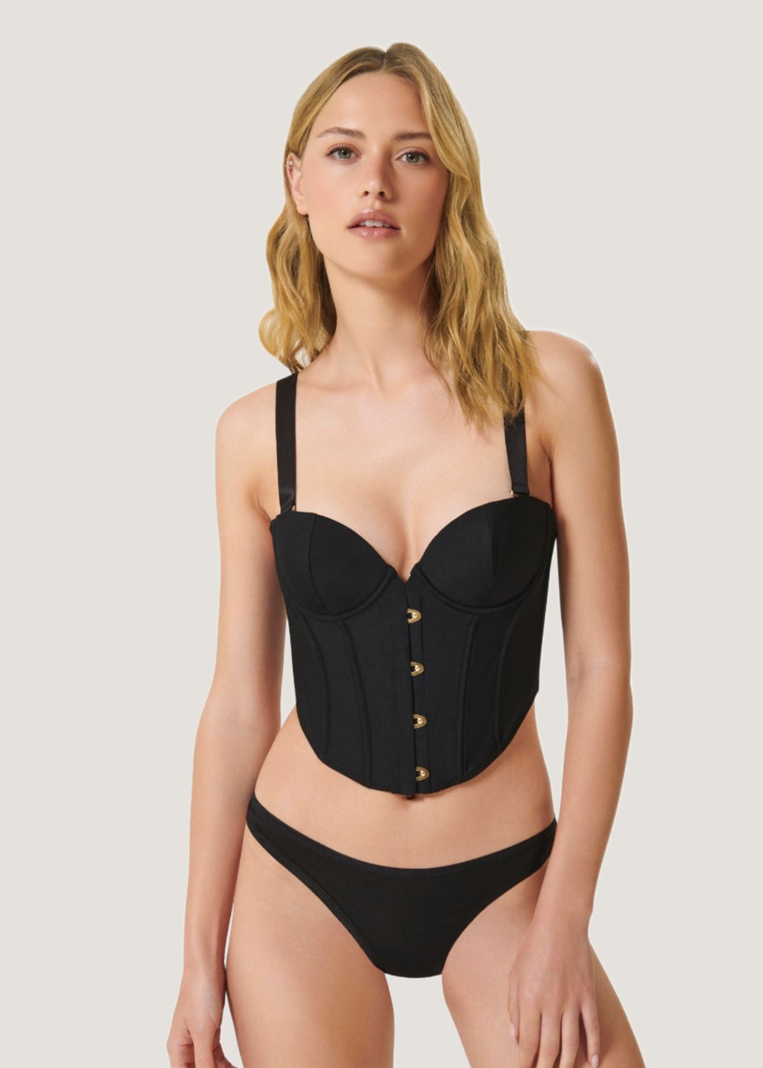 BLUEBELLA - JEAN Luxury Satin Corset Black | Avec Amour