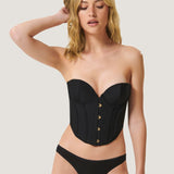 BLUEBELLA - JEAN Luxury Satin Corset Black | Avec Amour