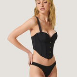 BLUEBELLA - JEAN Luxury Satin Corset Black | Avec Amour