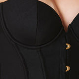 BLUEBELLA - JEAN Luxury Satin Corset Black | Avec Amour